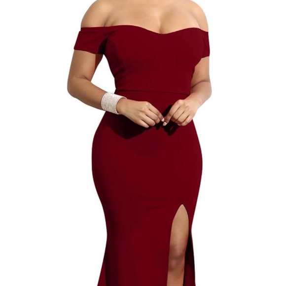 Off Shoulder High Split Long Formal Party Dress Evening Gown - Picture 1 of 2